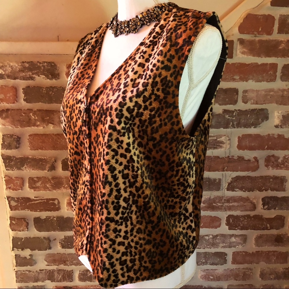 😮 Leopard vest,Faux fur vest,Boho vest,Vintage